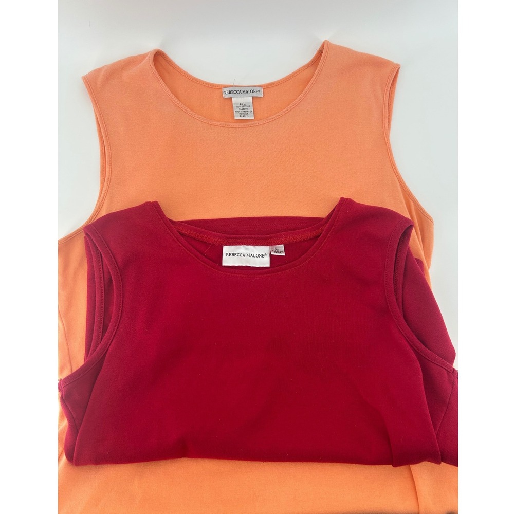 Rebecca Malone Womens Tank Top Bundle Red Orange Sleeveless Shells Size Large